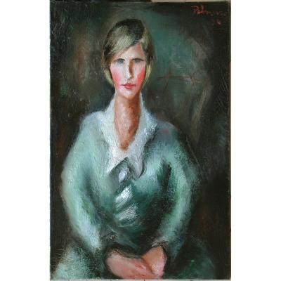José Palmeiro "portrait Of A Woman" 1929 Oil On Canvas 73x50